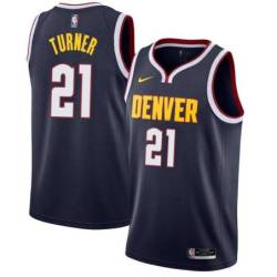 Navy Nuggets #21 Elston Turner Twill Basketball Jersey