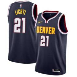 Navy Nuggets #21 Todd Lichti Twill Basketball Jersey