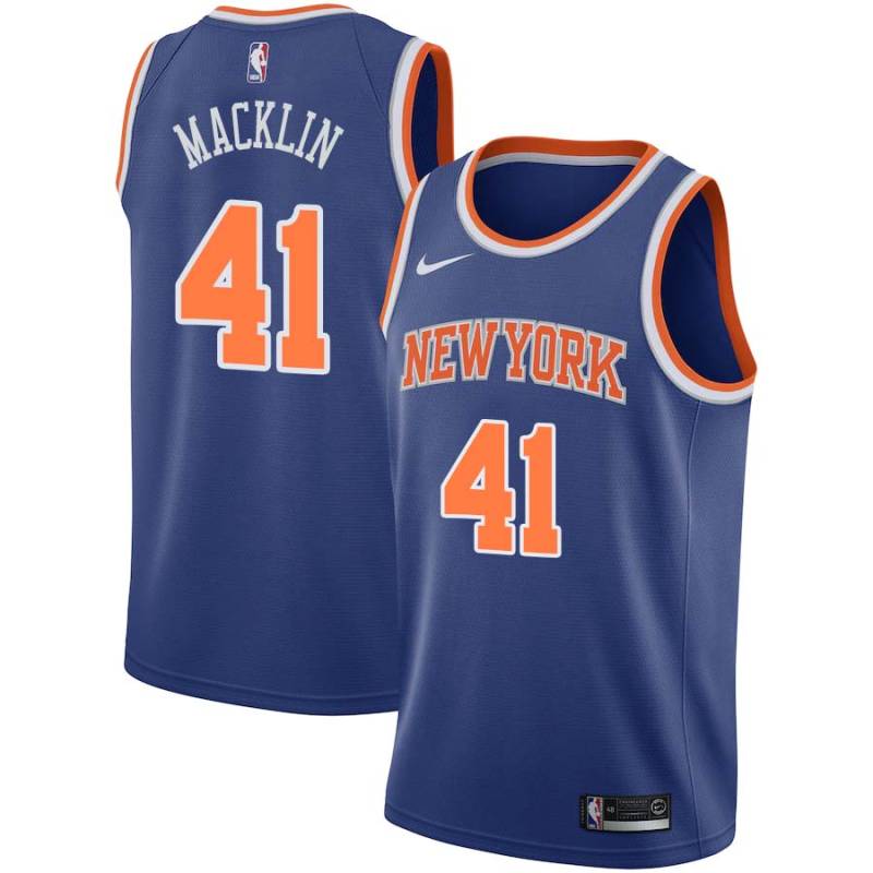 Blue Rudy Macklin Twill Basketball Jersey -Knicks #41 Macklin Twill Jerseys, FREE SHIPPING