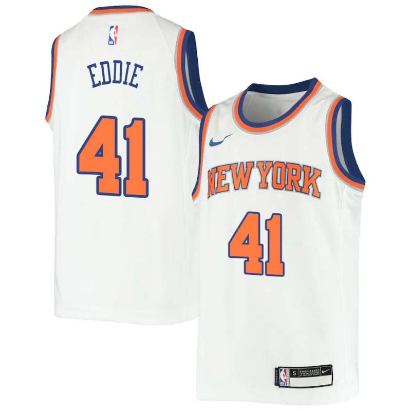 White Patrick Eddie Twill Basketball Jersey -Knicks #41 Eddie Twill Jerseys, FREE SHIPPING