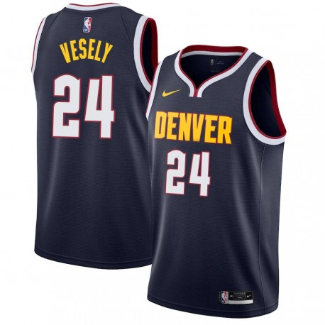 Navy Nuggets #24 Jan Vesely Twill Basketball Jersey