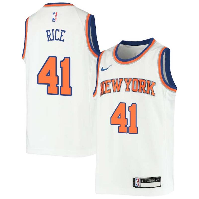 White Glen Rice Twill Basketball Jersey -Knicks #41 Rice Twill Jerseys, FREE SHIPPING