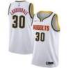 White Nuggets #30 Priest Lauderdale Twill Basketball Jersey