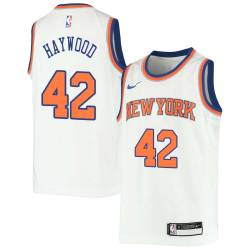 White Spencer Haywood Twill Basketball Jersey -Knicks #42 Haywood Twill Jerseys, FREE SHIPPING