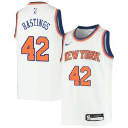 White Scott Hastings Twill Basketball Jersey -Knicks #42 Hastings Twill Jerseys, FREE SHIPPING