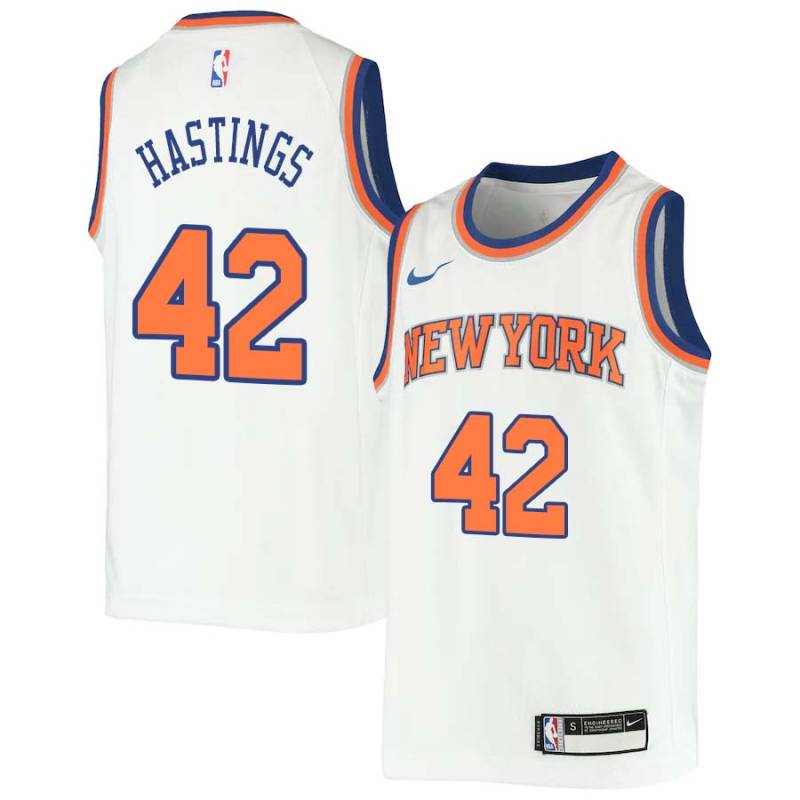 White Scott Hastings Twill Basketball Jersey -Knicks #42 Hastings Twill Jerseys, FREE SHIPPING