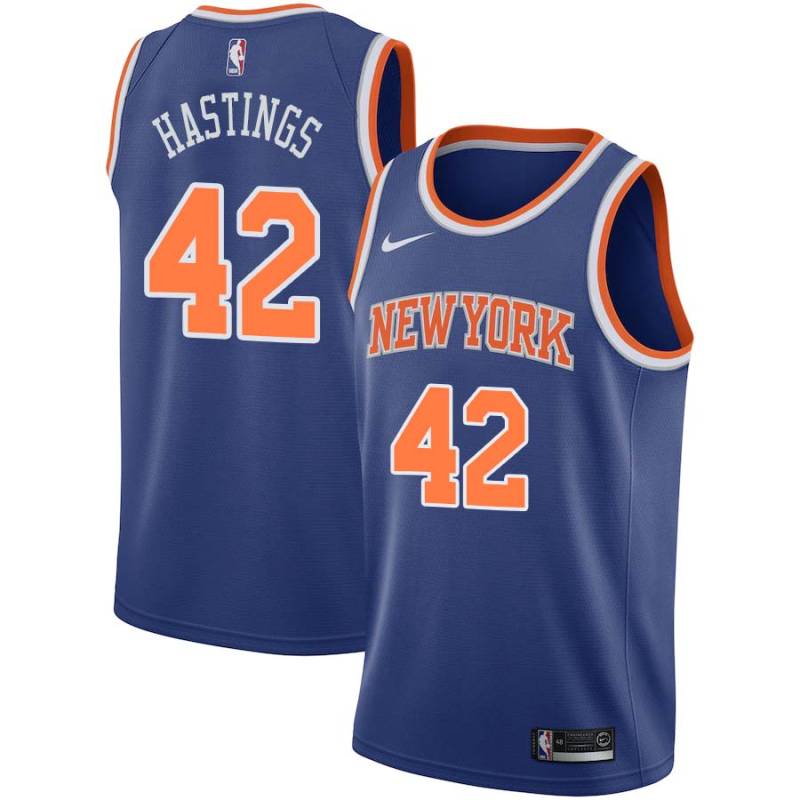 Blue Scott Hastings Twill Basketball Jersey -Knicks #42 Hastings Twill Jerseys, FREE SHIPPING