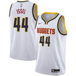 White Nuggets #44 Dan Issel Twill Basketball Jersey