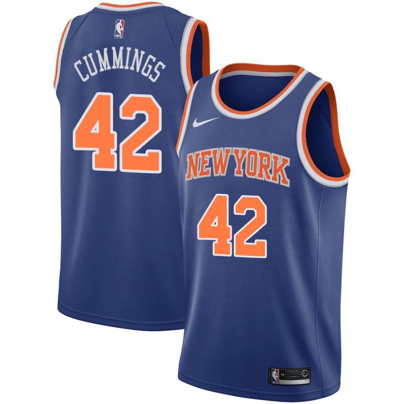 Blue Pat Cummings Twill Basketball Jersey -Knicks #42 Cummings Twill Jerseys, FREE SHIPPING