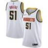 White Nuggets #51 Michael Doleac Twill Basketball Jersey