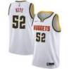 White Nuggets #52 Julius Keye Twill Basketball Jersey