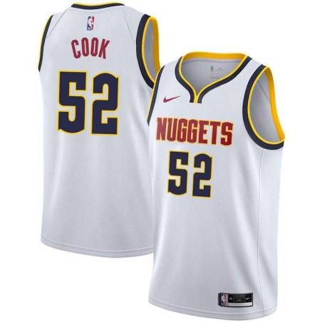 White Nuggets #52 Norm Cook Twill Basketball Jersey