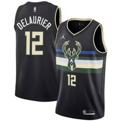 Black Bucks #12 Javin DeLaurier Twill Basketball Jersey