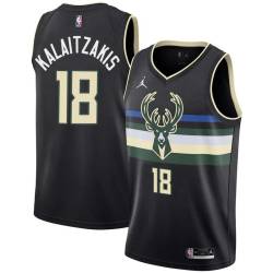 Black Bucks #18 Georgios Kalaitzakis Twill Basketball Jersey