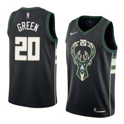 Black2 Bucks #20 A.J. Green Twill Basketball Jersey