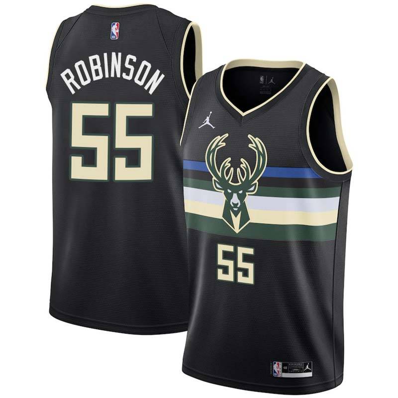 Black Bucks #55 Justin Robinson Twill Basketball Jersey