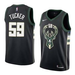 Black2 Bucks #59 Rayjon Tucker Twill Basketball Jersey