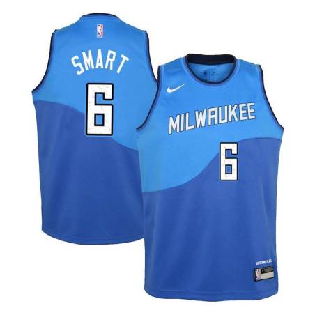 Blue City Bucks #6 Javonte Smart Twill Basketball Jersey