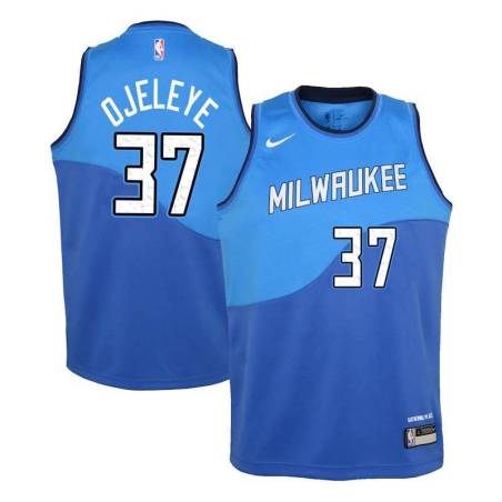 Blue City Bucks #37 Semi Ojeleye Twill Basketball Jersey