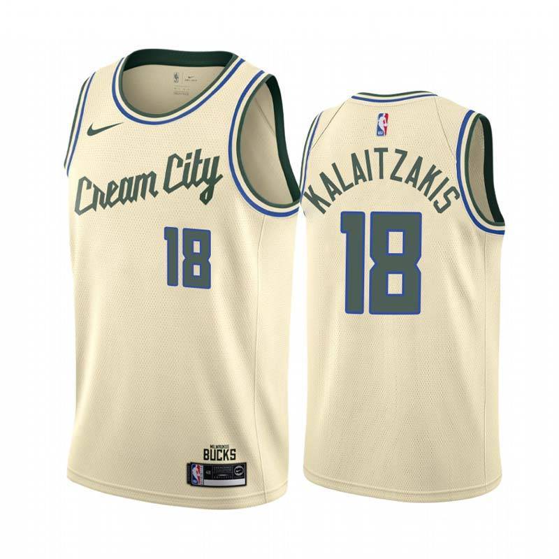 Cream City Bucks #18 Georgios Kalaitzakis Twill Basketball Jersey