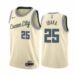 Cream City Bucks #25 Serge Ibaka Twill Basketball Jersey