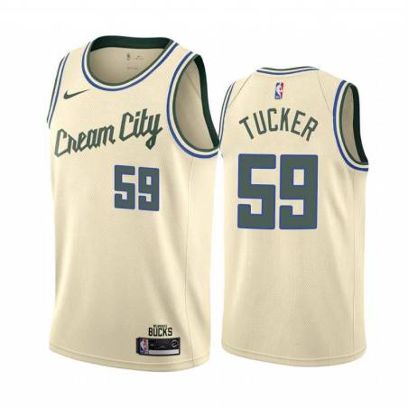 Cream City Bucks #59 Rayjon Tucker Twill Basketball Jersey