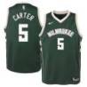 Green Green Bucks #5 Jevon Carter Twill Basketball Jersey