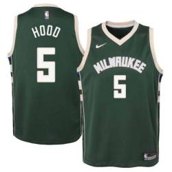 Green Bucks #5 Rodney Hood Twill Basketball Jersey