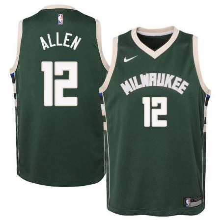 Green Bucks #12 Grayson Allen Twill Basketball Jersey