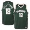 Green Bucks #18 Georgios Kalaitzakis Twill Basketball Jersey