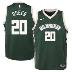 Green Bucks #20 A.J. Green Twill Basketball Jersey