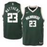 Green Bucks #23 Wesley Matthews Twill Basketball Jersey