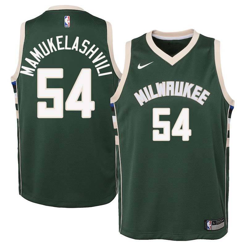 Green Bucks #54 Sandro Mamukelashvili Twill Basketball Jersey