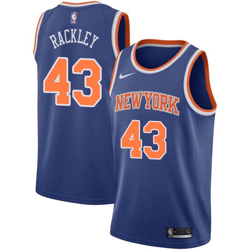 Blue Luther Rackley Twill Basketball Jersey -Knicks #43 Rackley Twill Jerseys, FREE SHIPPING