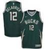 Green Earned Bucks #12 Javin DeLaurier Twill Basketball Jersey