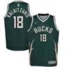 Green Earned Bucks #18 Georgios Kalaitzakis Twill Basketball Jersey