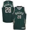 Green Earned Bucks #28 Lindell Wigginton Twill Basketball Jersey