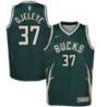 Green Earned Bucks #37 Semi Ojeleye Twill Basketball Jersey
