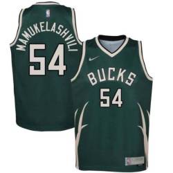 Green Earned Bucks #54 Sandro Mamukelashvili Twill Basketball Jersey