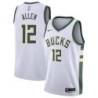 White Bucks #12 Grayson Allen Twill Basketball Jersey