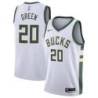 White Bucks #20 A.J. Green Twill Basketball Jersey