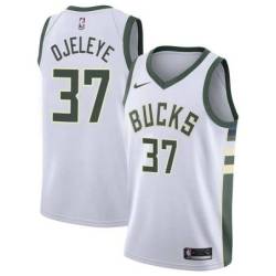 White Bucks #37 Semi Ojeleye Twill Basketball Jersey