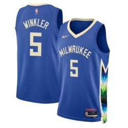 2022-23City Marv Winkler Bucks #5 Twill Basketball Jersey FREE SHIPPING