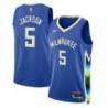 2022-23City Jermaine Jackson Bucks #5 Twill Basketball Jersey FREE SHIPPING