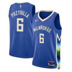 2022-23City Joel Przybilla Bucks #6 Twill Basketball Jersey FREE SHIPPING