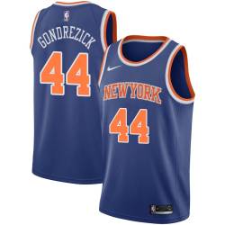 Blue Glen Gondrezick Twill Basketball Jersey -Knicks #44 Gondrezick Twill Jerseys, FREE SHIPPING