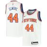 White Len Elmore Twill Basketball Jersey -Knicks #44 Elmore Twill Jerseys, FREE SHIPPING