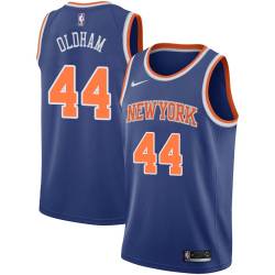 Blue Jawann Oldham Twill Basketball Jersey -Knicks #44 Oldham Twill Jerseys, FREE SHIPPING