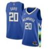 2022-23City Mickey Davis Bucks #20 Twill Basketball Jersey FREE SHIPPING