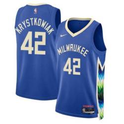 2022-23City Larry Krystkowiak Bucks #42 Twill Basketball Jersey FREE SHIPPING